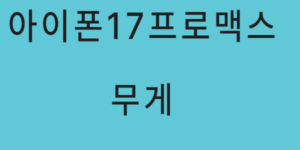 아이폰17프로맥스 무게