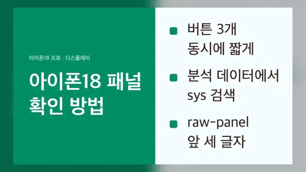 아이폰18 패널 확인 방법 요약