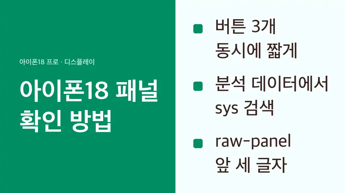 아이폰18 패널 확인 방법 요약
