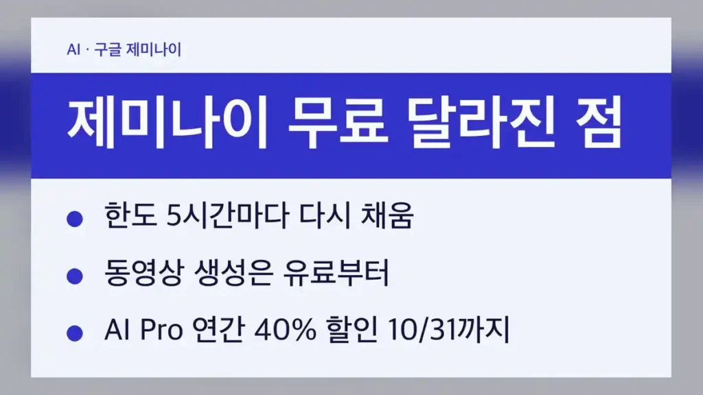 제미나이 무료 모델 변경 내용