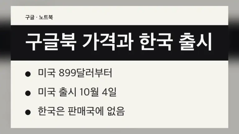 구글북 가격과 출시일 한눈에