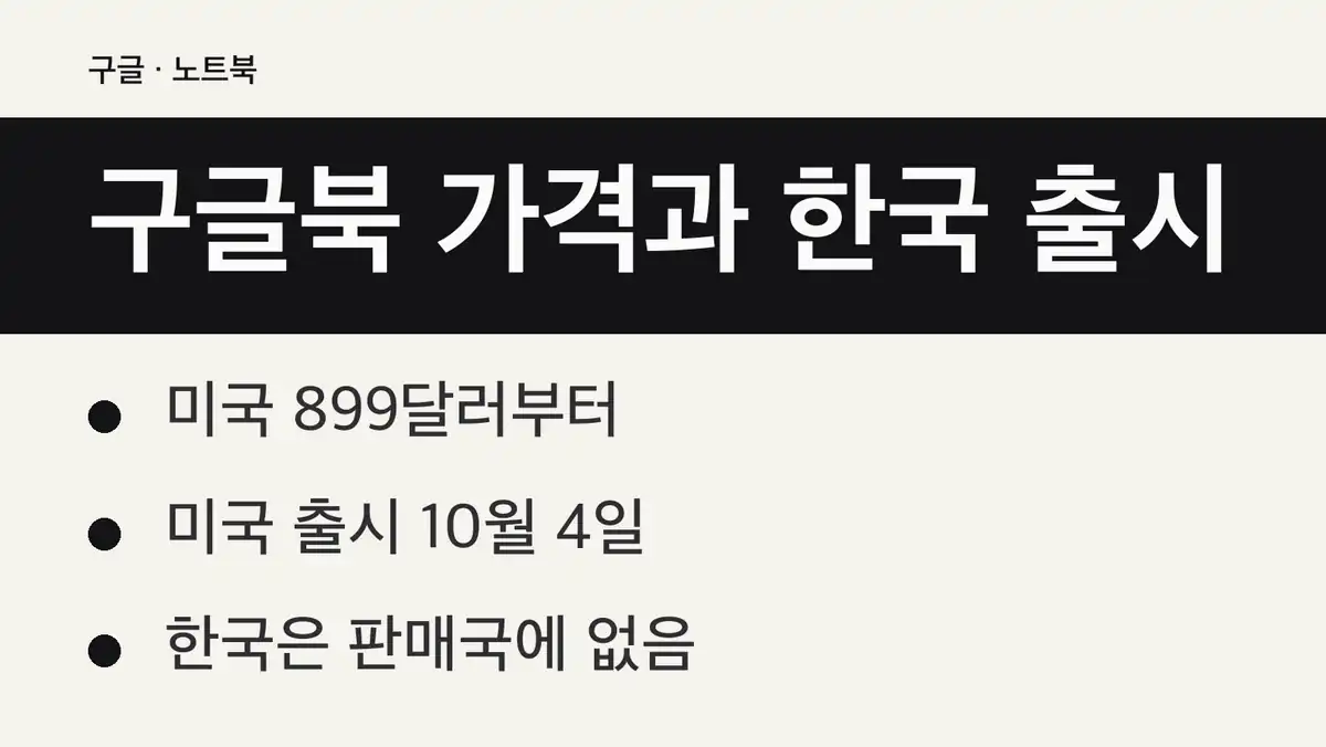 구글북 가격과 출시일 한눈에