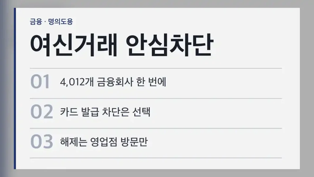 여신거래 안심차단 신청방법