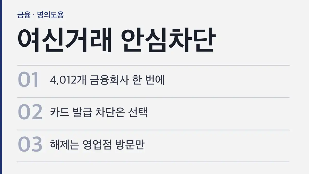 여신거래 안심차단 신청방법