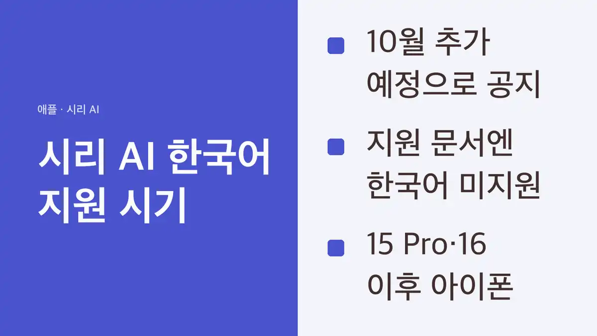 시리 AI 한국어 일정, 공식 표기가 둘로 갈립니다